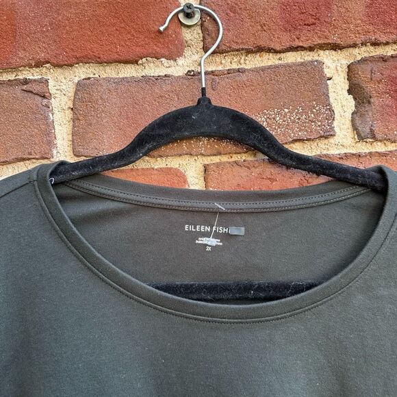 Eileen Fisher Organic Cotton Jersey Long-Sleeve Tee black 2X NWOT - Picture 4 of 6